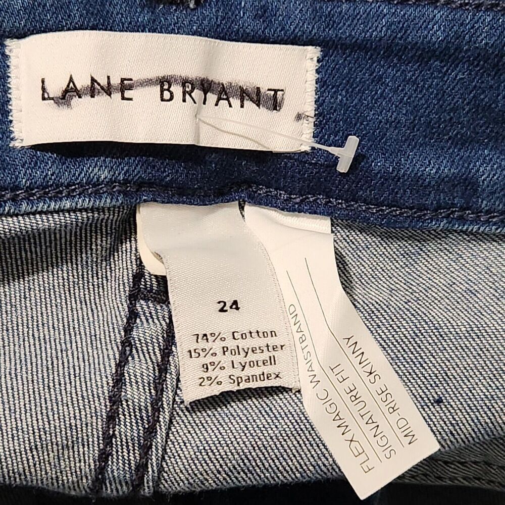 Lane Bryant Denim Jeans Skinny Size 24 Blue Signature Fit Mid-rise  New - Picture 9 of 11